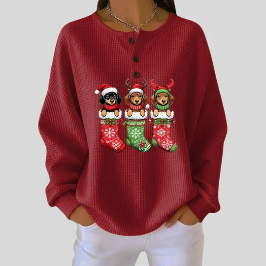 Grethe | Vintage Christmas Sweater with Dog Motif