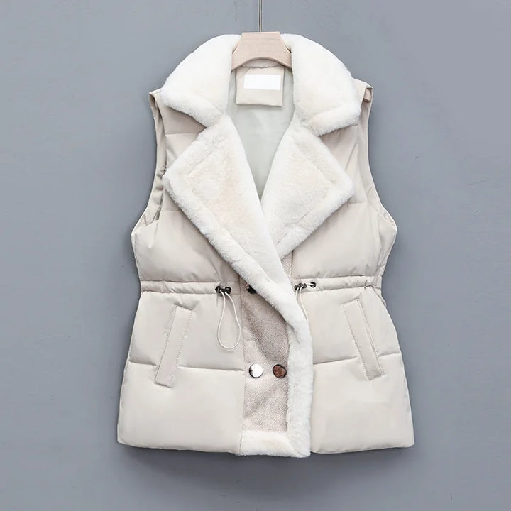 ARIA | Fur Trim Drawstring Puffer Vest