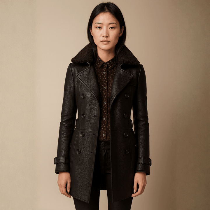 ALLESIA | Sophisticated Leather Coat